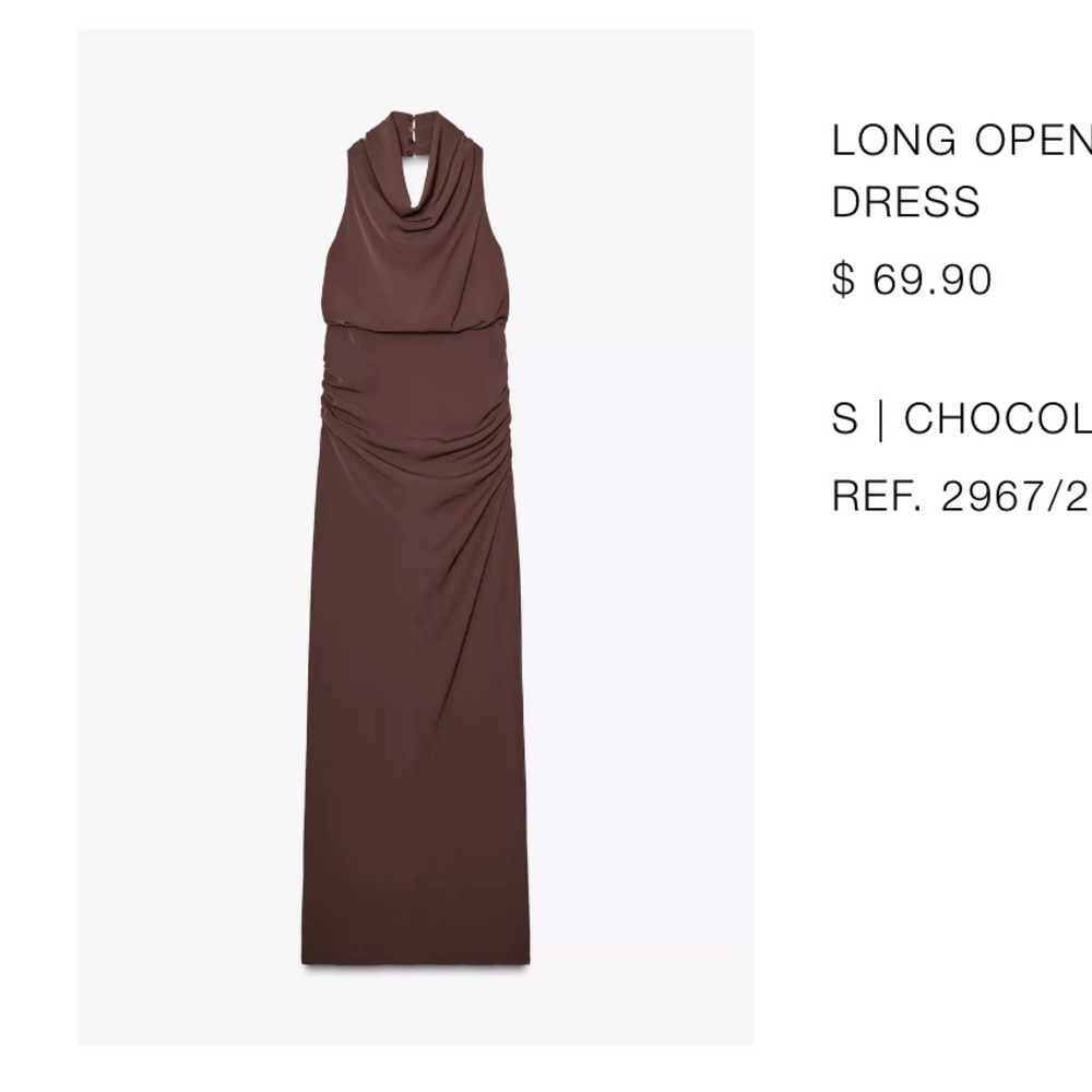 Zara Chocolate Brown Halter Dress